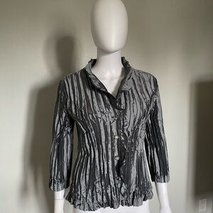 Agora Gray Pleated Women's Blouse